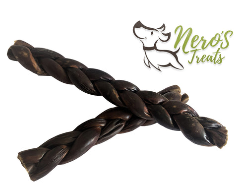 Dog Treats 12'' Braided Beef Jerky Stick (2 counts)