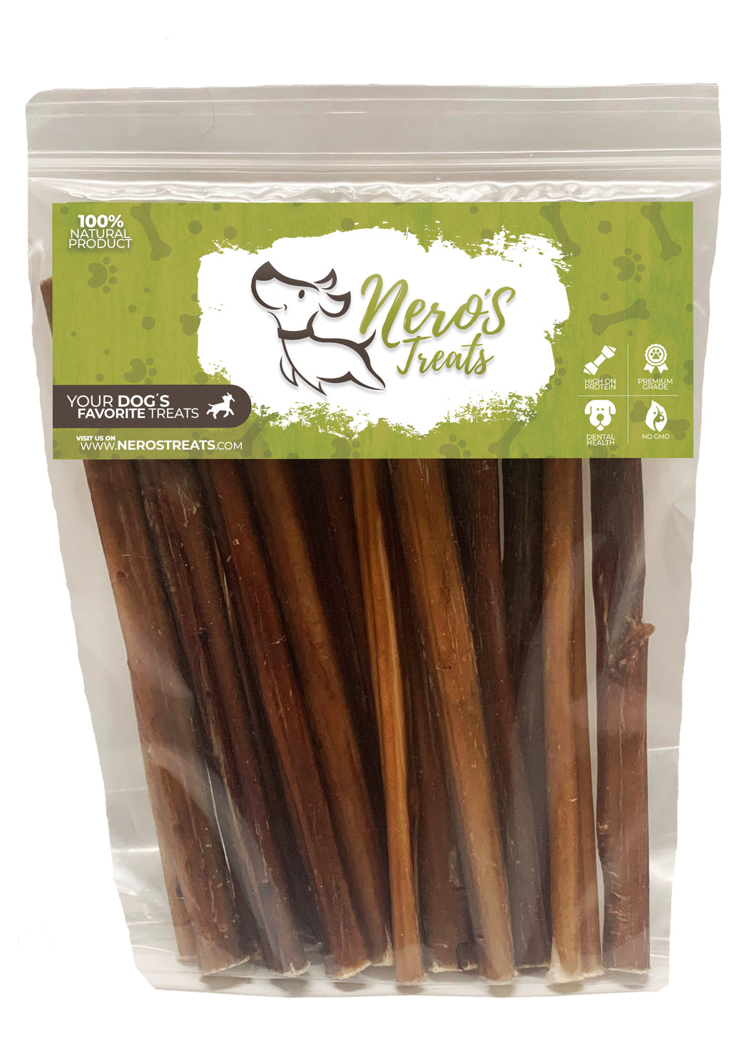 6'' Thin Bully Stick (15 units) Dog Treats, Dog Bones