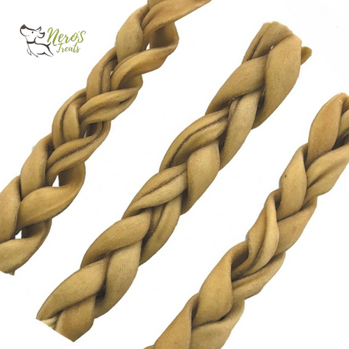 5-6'' Thin Braided Cow Chews (5 Count bag) FDA & USDA Approved